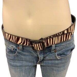 Belt Women's 40.5 inch Zebra leather fur print